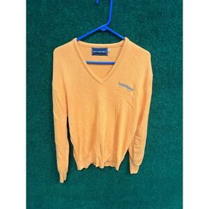90s University of Tennessee Preppy V-Neck Orange Sweater Sz Large Unisex NCAA